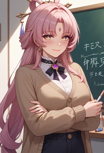 star rail,fu xuan,teacher, sweater  - AI generated anime art